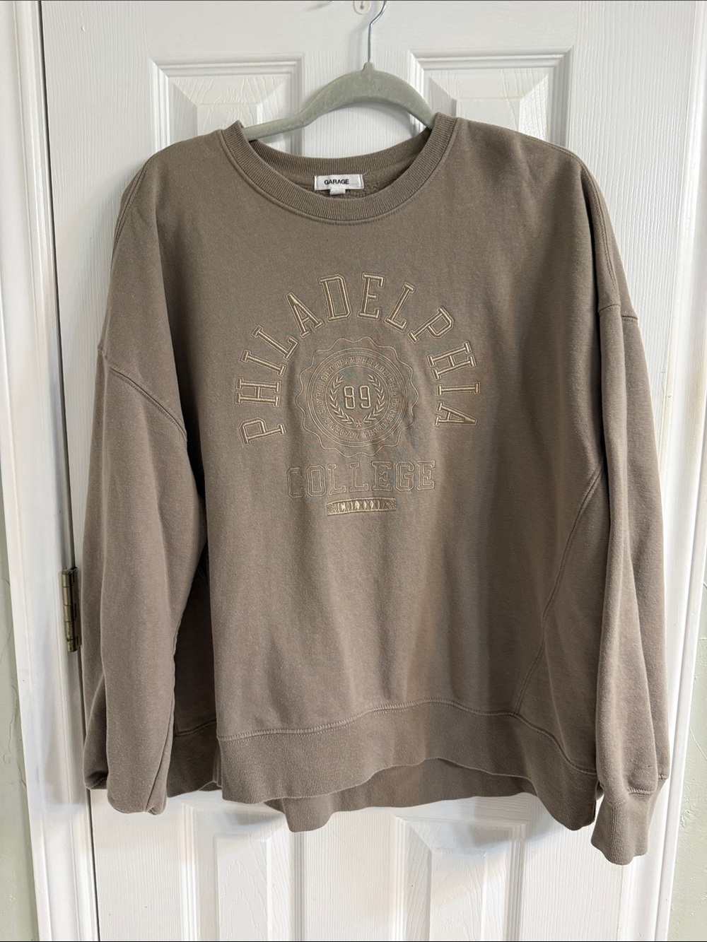 Garage  Philadelphia College Crewneck Sweatshirt - Taupe